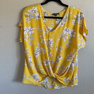 Yellow floral blouse